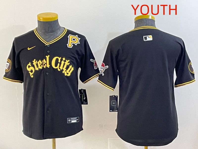 Youth 2025 Pittsburgh Pirates Blank Black Game Nike MLB Jersey style 7151
